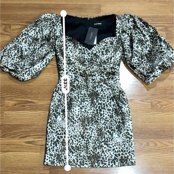 RASARIO Puff Sleeve leopard print Party Mini Dress IT 40 ( US 4) - Picture 9 of 16